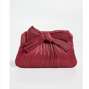 Loeffler Randall Pleated Bow Clutch with Chain in Pink